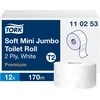 Tualetinis popierius Tork Premium Soft Jumbo Mini T2 (110253), baltos spalvos, 2 sluoksniai, 170 m, 1214 lapelių