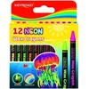 Vaškinės kreidelės Keyroad, 8mm, 12 neoninių spalvų
