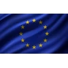 Europos Sąjungos vėliava, spausta, 170x100cm, šilkografija, su karabinais