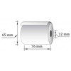 Technoinform Vienasluoksnė kasos juosta 10vnt, plotis 76mm, ilgis 40m, įvorė 12mm, maksimalus diametras 65mm