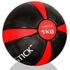 Svorinis kamuolys GYMSTICK Medicininis kamuolys 1kg D19cm Juodas/Raudona mėtymui