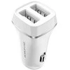 Įkroviklis automobilinis Borofone BZ2 su dviem USB jungtimis (2.4A) baltas