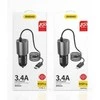 Dudao R5ProL automobilinis įkroviklis 1x USB, 3.4A + Lightning laidas (pilkas)