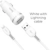 Įkroviklis automobilinis Hoco Z27 USB + "lightning" (5V 2.4A) baltas