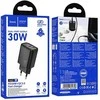 Phone charger Hoco USB A + USB C QC3.0 PD 3A 30W N63 juodas