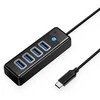 Orico PW4U-C3 USB-C / 4x USB-A 3.0 Hub – juodos spalvos