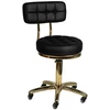 Activeshop Kosmetologinė meistro kėdutė STOOL BEAUTY BACKREST AM-961 GOLD Juodas