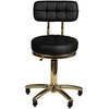 Activeshop Kosmetologinė meistro kėdutė STOOL BEAUTY BACKREST AM-961 GOLD Juodas