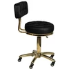 Activeshop Kosmetologinė meistro kėdutė STOOL BEAUTY BACKREST AM-961 GOLD Juodas