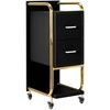 Activeshop Kosmetologinis vežimėlis GABBIANO HAIRDRESSER HELPER SOLO MODEL GOLD Juodas