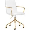 Activeshop Biuro kėdė su ratukais QS-OF211G Gold Baltas