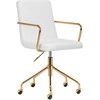 Activeshop CREAM Biuro kėdė su ratukais QS-OF211G Gold Kreminis Pilkas