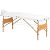 Activeshop Sulankstomas medinis masažo stalas Balance Lux 3 segmentų 190×70 cm baltas