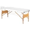Activeshop Sulankstomas medinis masažo stalas Balance Lux 2 segmentų 190×70 cm baltas