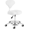 Activeshop Kosmetologinė meistro kėdutė su atlošu Azzurro 156-F, balta