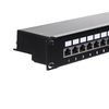 NETRACK 104-07 patch panel 19inch 24-jungtys kat. 6 FTP su lentyna