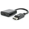 GEMBIRD AB-DPM-HDMIF-002 DisplayPort kištukas į HDMI kištuką, 10 cm, juodas, blisterinė pakuotė