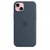 Apple iPhone 15 Plus Silikoninis dėklas with MagSafe - Storm Mėlyna