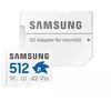 „Samsung Sonic Micro SD“ atminties kortelė 512 GB UHS-I U3 „Full HD 4K UHD“ 180 MB/s skaitymo 130 MB/s įrašymo greičiu nešiojamosioms konsolėms su SD adapteriu