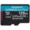 KINGSTON 128 GB Micro SDXC CANVAS GO! PLUS GEN4 200 MT/S A2 U3 V30 KORTELĖ + ADAPTERIS