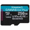 „Kingston“ 256 GB „Micro SDXC Canvas Go Plus Gen4“ 200 MB/s A2 U3 V30 kortelė + adapteris