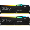 RAM Kingston KF560C30BBAK2-32 32GB 6000MT/s DDR5 CL30 DIMM (Kit of 2) FURY Beast Juodas RGB XMP | Kingstonas