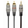 GEMBIRD 3,5 mm stereo kištukas į 2xRCA kištukus, 2,5 m kabelis, auksinės dangos jungtys