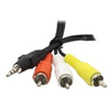 GEMBIRD CCA-4P2R-2M Gembird garso kabelis JACK 3,5 mm (4 kontaktų) M / 3x RCA (CINCH) M, 2M, juodas