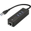 Techly 105803 Karta jungiama į tinklą / adapter USB-A 3.0 Gigabit Ethernet RJ45, hub 3x USB
