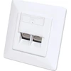 Intellinet 771900 Lizdas jungiama į tinklą podtynkowe 2xRJ45 Cat6 10G, STP, 80x80mm, balta