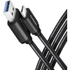 Axagon BUCM3-AM15AB USB-C – USB-A laidas, 1,5 m, USB 3.2 Gen 1 3A, ALU, pintas, juodas