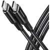 Axagon duomenų ir įkrovimo USB 2.0 laidas, 1,5 m ilgio. PD 60W, 3A. Juodas pynė.