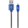 GEMBIRD CC-USB2J-AMLM-1M-BL Gembird Premium džinsai (džinsinis) 8 kontaktų laidas su metalinėmis jungtimis, 1m, mėlynas
