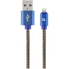 GEMBIRD CC-USB2J-AMLM-1M-BL Gembird Premium džinsai (džinsinis) 8 kontaktų laidas su metalinėmis jungtimis, 1m, mėlynas