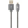 GEMBIRD CC-USB2S-AMLM-1M-BG Gembird Premium spiralinis metalinis 8 kontaktų įkrovimo ir duomenų kabelis, 1m, metalinis-pilkas