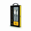 GEMBIRD CCB-mUSB2B-AMLM-6-S Gembird USB–8 kontaktų kabelis, medvilninis pintas, metalinės jungtys, 1,8 m, sidabrinis