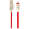 GEMBIRD CC-USB2R-AMLM-2M-R Gembird Premium guminis 8 kontaktų įkrovimo ir duomenų kabelis, 2m, raudonas