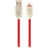GEMBIRD CC-USB2R-AMLM-2M-R Gembird Premium guminis 8 kontaktų įkrovimo ir duomenų kabelis, 2m, raudonas