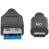 Manhattan USB 3.1 Gen2, 1 m USB kabelis 3.2 Gen 1 (3.1 Gen 1) USB C USB A Juoda
