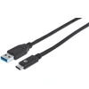 Manhattan USB 3.1 Gen2, 1 m USB kabelis 3.2 Gen 1 (3.1 Gen 1) USB C USB A Juoda