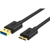 USB kabelis Unitek USB-A - mikroUSB 1 m Juodas (Y- C461GB)