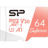 SILICON POWER KOMPIUTERIŲ IR RYŠIO ATMINTIES KORTELĖ „Superior Micro SDXC 64GB UHS-I A3 V30“