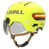 Livall L23 geltonas šalmas 54-58cm su LED/SOS apsauginiu stiklu