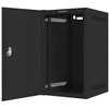 LANBERG Rack spintelė 10 colių sieninis laikiklis 9U 280x310 juodas su metalinėmis durelėmis butas paketas
