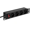 NETRACK 125-10-01 Netrack maitinimo paskirstymo blokas 10 1U, 230V/16A, 4xE, ALU