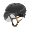 Livall L23 šalmas juodas 58-62cm su LED/SOS apsauginiu stiklu