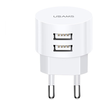 USAMS Laidinis įkroviklis 2xUSB T20 2.1A Round (only head) baltos spalvos Fast Charging CC80TC01 (US-CC080)
