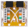 NETRACK 106-21 Netrack sukomplektuotas ant paviršiaus montuojamas lizdas 2xRJ45 8p8c UTP Cat6 LSA