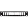 LANBERG patch panel blank 12 port 1U su organizatoriumi Keystone moduliams juodas