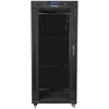 LANBERG FF01-8227-12BL laisvai pastatomas stovas 19 colių savaime surenkamas plokščias paketas 27U/800x1200mm juodas stiklinių durų LCD